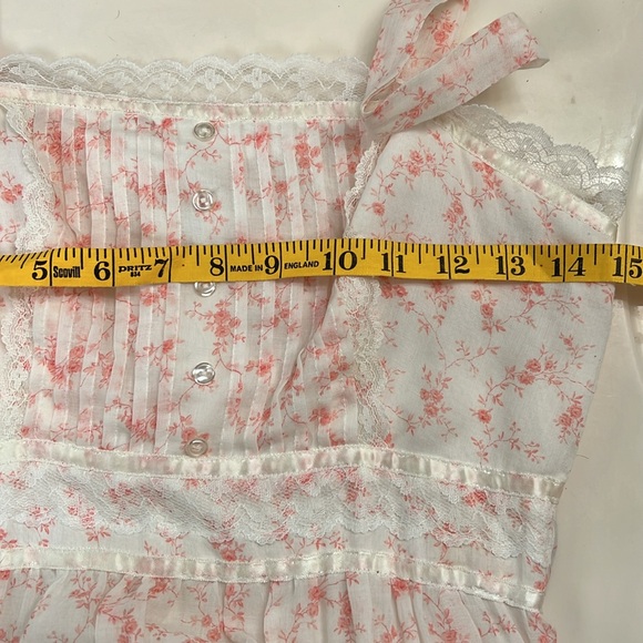 Vintage 70’s Gunne Sax Pink & White Floral Prairie Dress XXS - Picture 15 of 15